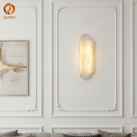 Applique Murale LED de Luxe en Marbre Italien avec Abat-jour en Albâtre, Design Anti-éblouissement pour Chambre à Coucher, Chevet, Appartement, Intensité Réglable Personnalisable