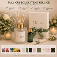 Diffuseur de parfum en rotin gravé avec logo personnalisé, sans alcool, écologique, fourni par l'usine AIKUN