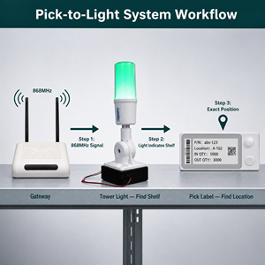 868Mhz Wireless PTL Lighting Aisle Sorting Gateway Controlled Indicator <strong>Warehousing</strong> Picking Markers Tunnel Light - Product Image 4