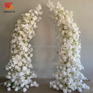SMOOTH Wedding Events Party Decorative White Horn Flower Arch With Metal <b>Stand</b> - Product Image 4