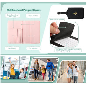 Saffiano Rectángulo PU Tarjeta DE CRÉDITO Pasaporte Titular de la tarjeta de identidad con patrón Etiquetas de equipaje Confianza Caminata Accesorio esencial - Product Image 4