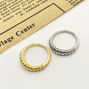 Ready To Ship 18K Gold Plated Simple Design Chunky <b>Adjustable</b> Open <b>Rings</b> Women - Product Image 2