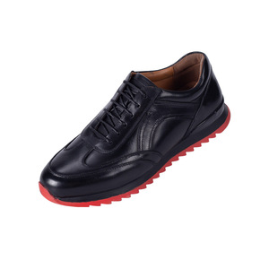 Chaussures décontractées pour hommes en cuir véritable à bout rond, lacées, semelle extérieure en caoutchouc noir, semelle intermédiaire en EVA, confortables pour toutes les saisons, style bateau - Product Image 5