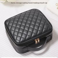 Nouvelle Trousse de Maquillage Portable Grande Capacité avec Fermeture Éclair, Miroir LED Réglable et Résistante à l'Eau pour Voyage