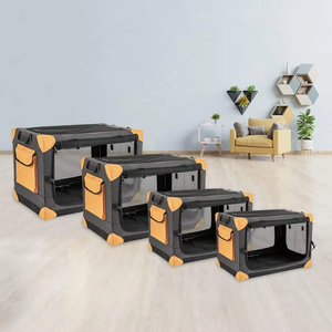 Kapalı ve açık seyahat için fermuar kapatma yumuşak katlanabilir köpek sandık ile taşınabilir katlanabilir evcil hayvan kulubesi - Product Image 2