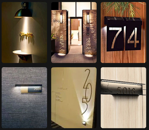 תאורת לד בהתאמה אישית, מספר בית מנירוסטה עם תאורת לד סולארית, לוחית כתובת לדלת - Product Image 6