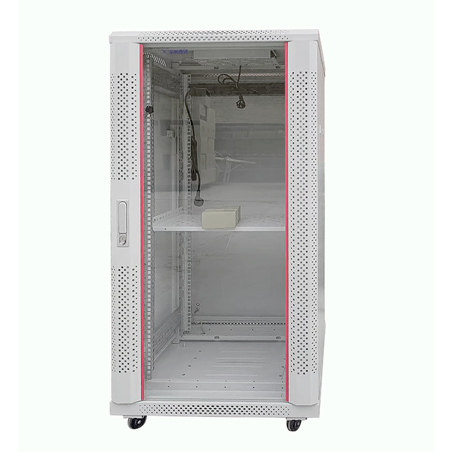 YNCO Wall Mount 27U 19 Inch Steel Data Center Server Rack IP20 Protection 600x600mm Glass Door Static 1000kg Load Powder Coated