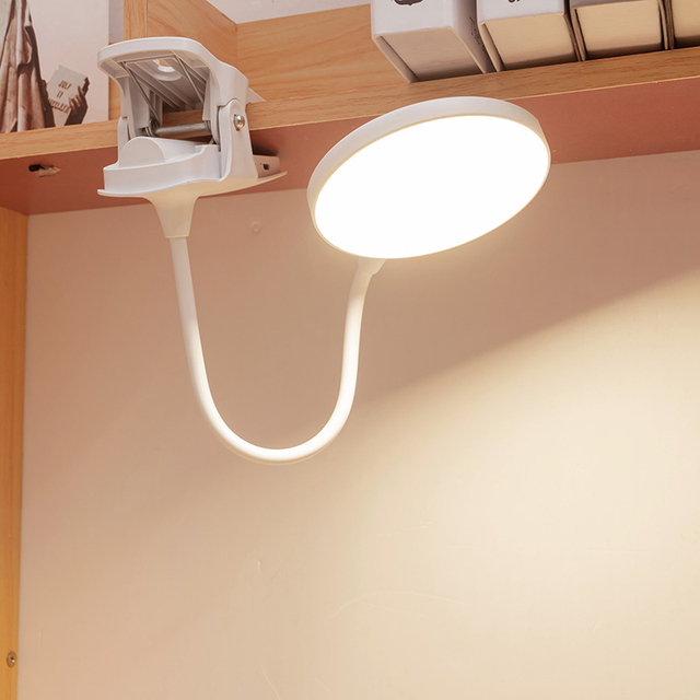 USB Rechargeable Led Clip on Book Light Touch Adjustable Brightness Desk Reading Light Learning Table Lamp
