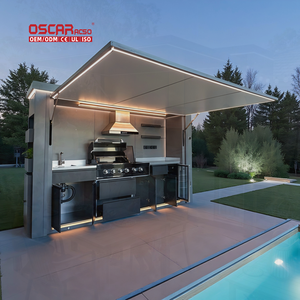 Cocina Modular Antirust de Acero Inoxidable 304 con Techo Cerrable para Patio, Jardín, <span class=keywords><strong>Terraza</strong></span>, Cocina Exterior - Product Image 1