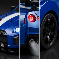 Voiture RC 4x4 de drift 1/16 avec effet de fumée, 18 km/h, 2,4 GHz, éclairage LED, pneus interchangeables, jouet télécommandé pour enfants et adultes, cadeau