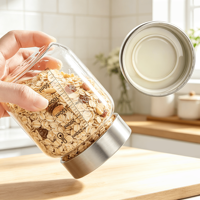 En stock – Bocaux de rangement en verre pour cuisine, 150 ml, 250 ml, 350 ml, 600 ml, 800 ml – Contenants de garde-manger en verre, bocaux à piments, pots à miel avec couvercles