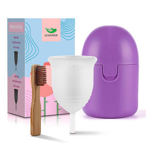 <span class=keywords><strong>Copa</strong></span> <span class=keywords><strong>Menstrual</strong></span> de Silicona de Grado Médico MC04-12 con <span class=keywords><strong>Caja</strong></span> <span class=keywords><strong>Esterilizadora</strong></span> Fácil de Transportar, Rosa/Blanco/Azul, Tallas S/L, Set de Paquete - Product Image 4