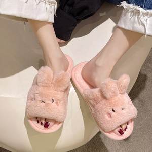 Wholesale New Features TPR Sole Cartoon Slippers Plush Lining Flat Sole Fashion slippers With Wholesale High Quality - Product Image 4
