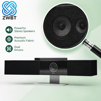 Barre vidéo USB Poly Studio 4K UHD avec champ de vision de 120 degrés, suivi vocal DirectorAI, haut-parleurs stéréo et réseau de 6 microphones pour Microsoft Teams et Zoom