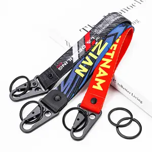 Fábrica personalizada curto cordão personalizado logotipo trançado personalizado motocicleta águia bico cordão chaveiro esportes ao ar livre chaveiros