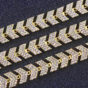 Collier chaîne cubaine Miami en laiton plaqué or 8 mm avec 1 rangée de diamants CZ 5A, bijoux hip-hop tendance pour hommes et femmes - Product Image 6