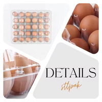 Vente en gros d'usine de barquettes à œufs en plastique transparent PET, boîte à œufs de poulet, emballage réutilisable pour 30 œufs