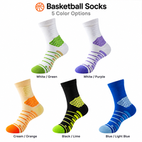 Chaussettes de basket-ball pour hommes en gros, chaussettes de sport athlétiques rayées colorées, logo personnalisé disponible