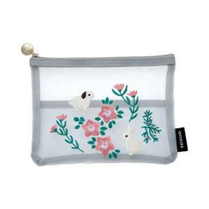 Embroidered pattern transparent mesh <b>small</b> bag <b>wallet</b> nylon material daily portable storage supplies - Product Image 3