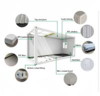 Casas Modulares Prefabricadas de Acero en Contenedores de 10 pies, 20 pies y 40 pies, Portátiles, Desmontables, Diseño Moderno para Oficina, Escuela o Salón