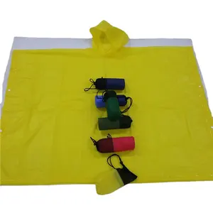 Wholesale custom Waterproof PE/PEVA/EVA Raincoat Reusable unisex portable raincoat poncho with mesh bag for Adults