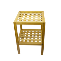 Bamboo Corner Shelf Rack 2-Tier Display Stand