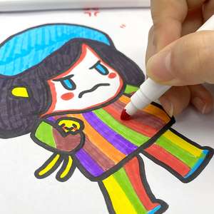 工場カスタムロゴ無毒4.5mmデュアルジャンボチップ水彩ペン洗える学校水色マーカー子供用描画 - Product Image 6