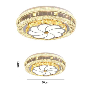 Moderne Minimalistische Runde LED-Deckenleuchte mit Kristallakzenten für Hauptschlafzimmer Sanfte Ambiente-Beleuchtung - Product Image 6