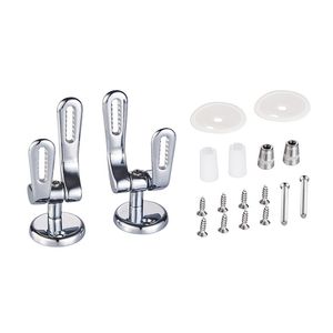 Bisagras ajustables cromadas para asiento de inodoro con tornillos y tapas para asientos redondos, instalación en el baño - Product Image 1