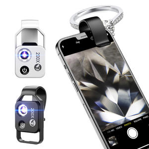 Lentille macro de téléphone portable de microscope numérique de lumière LED HD 200 fois avec la lentille optique externe CPL - Product Image 1