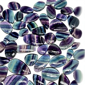 Pierre précieuse en vrac en fluorite multicolore naturelle, cabines lisses de qualité supérieure coupées, fabrication de bijoux certifiée par un tiers, taille libre - Product Image 1