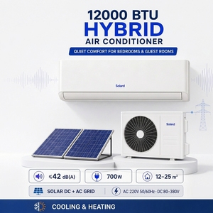 Condizionatore d'Aria Solare Ibrido 12000 BTU, Inverter <span class=keywords><strong>AC</strong></span> a Trasmissione Diretta PV, Split a Parete, Raffreddamento e Riscaldamento, <span class=keywords><strong>DC</strong></span> 80-380V <span class=keywords><strong>AC</strong></span> 110-240V per Uso Domestico - Product Image 1
