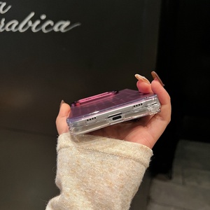 เคสโทรศัพท์มือถือแบบแม่เหล็กไล่เฉดสีเลเซอร์แฟชั่น สำหรับ iPhone รองรับการชาร์จไร้สายแบบคู่ ป้องกันการกระแทก ฝาหลังแบบด้าน - Product Image 5