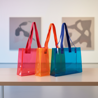 Sac de plage ouvert personnalisé en PVC, sacs fourre-tout de luxe imperméables, logo holographique transparent, sacs à main cosmétiques unisexes 1-1,9L
