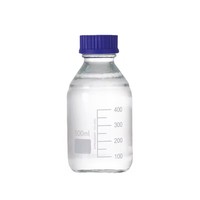 Vente en gros de bouteilles de stockage en verre borosilicate GL45 / GL32 de 250 ml et 500 ml, transparentes et ambrées, avec bouchon à vis en PP