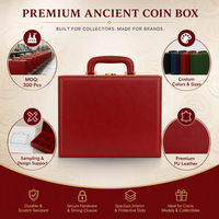 Boîte Cadeau Personnalisable en Cuir PU de Luxe et Bois MDF pour Lingots d'Or/Argent, Pièces de Monnaie, Médailles - Rangement Fait Main au Design Rectangulaire