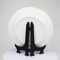 Assiette plate ronde en céramique blanche vierge de 8 pouces pour sublimation, personnalisable, avec support, pour impression par transfert thermique, vente en gros