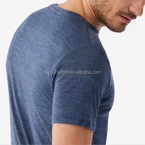 Ropa de alta calidad Soft Custom Unicolor Solid Mens 100 <span class=keywords><strong>Merino</strong></span> Wool T Shirt - Product Image 3