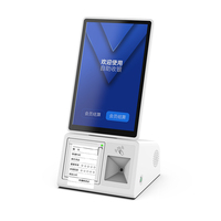Kiosque de paiement à écran tactile de bureau de 10.1 pouces imprimante de kiosque 58mm avec scanner de codes à barres 1D 2D QR et lecteur NFC 14443