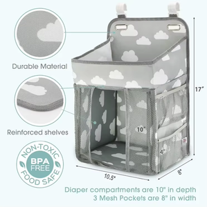 Organisateur de couches pour <span class=keywords><strong>bébé</strong></span>, articles pour <span class=keywords><strong>bébé</strong></span>, matelassé, lavable, rangement de voiture pour nouveau-né, tout-petit, organisateur de rangement portable pour la <span class=keywords><strong>crèche</strong></span> - Product Image 6