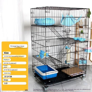 YS-<span class=keywords><strong>Best</strong></span> Qualité Pet Grand Pliant En Acier Inoxydable Fil Pet Chat <span class=keywords><strong>Cages</strong></span> Porte pour Chien Chat Maison En Métal Chien Caisse - Product Image 6