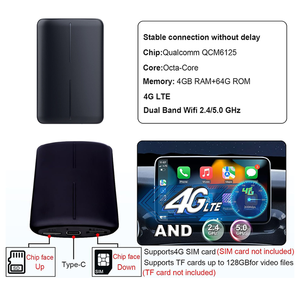 USB 4 gam Dongle với OBD wifi Carplay & Android hệ thống 4GB + 64GB không dây Android Auto box với khe cắm thẻ Sim <span class=keywords><strong>Bluetooth</strong></span> xe <span class=keywords><strong>Kit</strong></span> - Product Image 6