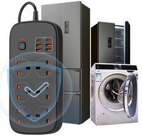 Prise d'extension de prise de courant de haute qualité 6/8 prises avec 4 prises d'extension électriques USB 2C 16A parasurtenseur UK multiprise