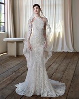 Nouvelle Robe de Mariée Sirène 2026 à Col Halter avec Perles et Dentelle