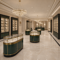 Vitrine Coulissante en Verre Haut de Gamme Personnalisée avec Portes en Bois Massif, Éclairage LED et Designs Présentés, Idéale pour Foulards, Colliers et Bijoux