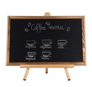 Letrero de Pizarra Borrable de Madera Quemada de 18 Pulgadas <span class=keywords><strong>con</strong></span> Soporte de <span class=keywords><strong>Caballete</strong></span> Tipo A, Tablero de Menú de Sobremesa, Letrero de Pizarra para Bodas y Eventos - Product Image 1
