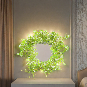 <span class=keywords><strong>Guirlande</strong></span> <span class=keywords><strong>lumineuse</strong></span> LED à feuilles artificielles, blanc chaud, alimentée par énergie solaire, couronne florale, accessoires pour cheveux, mariage pour filles - Product Image 6