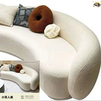 Sofá creativo nórdico, sala de estar sofá para, conjunto de sofá Boucle, sofás de Luna curvada, chaise lounge