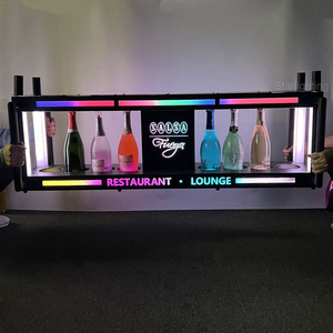 Télécommande Sept Couleurs Flash lueur Noir Métal Huit Bouteilles de <span class=keywords><strong>champagne</strong></span> Présentoirs Led Présentateur de Bouteilles bar Articles de Fête - Product Image 3