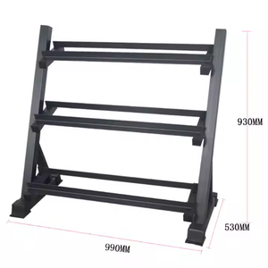 מכירה חמה באיכות גבוהה ציוד כושר זרוע אימון dumbell אנכי dumbell מתלה אחסון עבור הבית מותאם אישית מתלה תלת-שכבות - Product Image 3